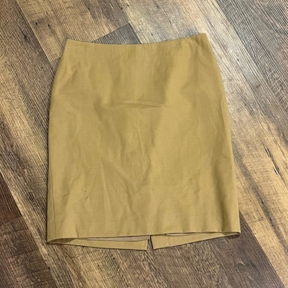 Talbots Petites mini skirt‎ womens size 4P camel brown wool lined fall casual